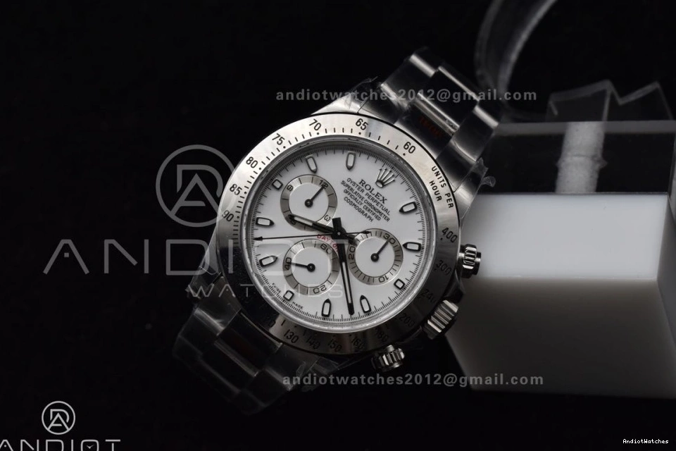 Best SA4130 on Edition SS Daytona WeatherProof 1:1 116520 Bracelet Dial V 771 White QF 0717